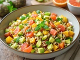 Salade de riz complet agrumes–avocat : équilibre sucré-salé
