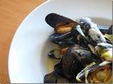 Moules curry lardons