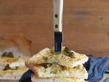 Focaccia avec chou-fleur et anchois sans gluten