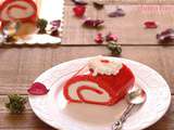 Red velvet cake roll sans gluten