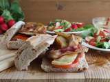 Sandwich avec champignons, poires et bacon, sans gluten