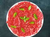 Carpaccio de boeuf marinade citron-basilic