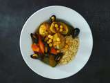 Couscous de la mer super light aux boulettes de poisson et moules