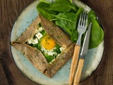 Galette de sarrasin épinards-feta-aneth (végétarien)