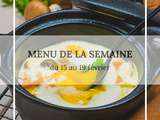 Menu de la semaine du 15 au 19 février