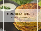 Menu de la semaine du 15 au 19 novembre