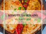 Menu de la semaine du 19 au 23 avril