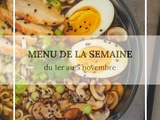 Menu de la semaine du 1er au 5 novembre