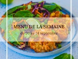 Menu de la semaine du 20 au 24 septembre