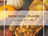 Menu de la semaine du 25 au 29 octobre