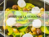 Menu de la semaine du 30 mai au 3 juin