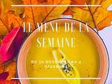 Menu de la semaine du 30 novembre au 4 décembre