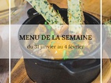 Menu de la semaine du 31 janvier au 4 février