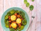 Salade aux légumes rôtis et croquettes de riz au cheddar