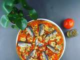 Tarte à la moutarde à l’ancienne, tomates et sardines