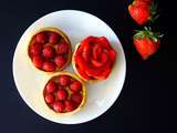 Tartelettes aux fraises et framboises, crème pâtissière amande