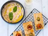 Tartinade minute ricotta, tomates confites et basilic