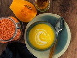 Velouté de butternut et lentilles corail au curry