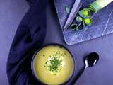 Velouté de pois cassés et poireaux à la cardamone