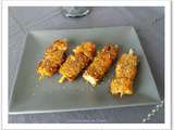 Brochettes de saumon au miel et sesame