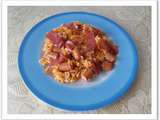 Riz a la tomate, saucisse et jambon