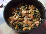 Casserole de riz, courgettes et crevettes