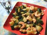 Curry de chou kale, pommes de terre et crevettes