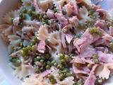 Farfalles aux petits pois et jambon