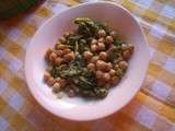 Pois chiches et chou kale au curry et lait de coco