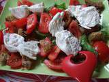 Salade de tomates au pain et à la Burrata