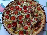 Tarte aux tomate cerises, courgettes et pesto