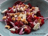 Salade de betteraves rouges, feta et noix