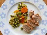 Banale et bonne à la fois : filet mignon, petits pois – carottes