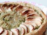 Tarte pommes rhubarbe, sans gluten, sans lait