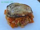 Gratin de riz aux aubergines et aux tomates