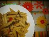 Penne aux haricots verts et poivron rouge