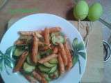 Penne rigate aux courgettes et sauce tomate