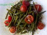 Salade de haricots verts très fins et tomates cerises au vinaigre balsamique