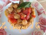 Salade pois-chiches,aubergines,tomates et basilic