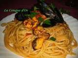 Spaghettis aux moules sauce tomate fraiche