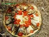 Tarte aux légumes grillés, tomates cerises et mozzarella