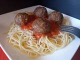 Spaghettis aux boulettes de boeuf & Sauce tomate