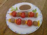 Brochettes caramélisées de boeuf et de légumes