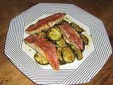 Filets de rouget et courgettes aux graines de fenouil