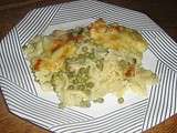 Gratin de farfalles aux petits pois et saumon