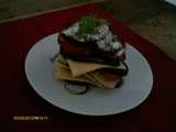 Mille-feuilles aux courgettes, fromage, et aubergines