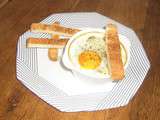 Oeufs cocotte aux poivrons verts