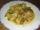 Poulet safrané aux olives et pommes de terre