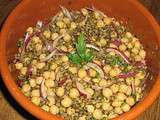 Salade de lentilles et pois chiches au cumin