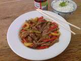 Wok de boeuf aux trois poivrons